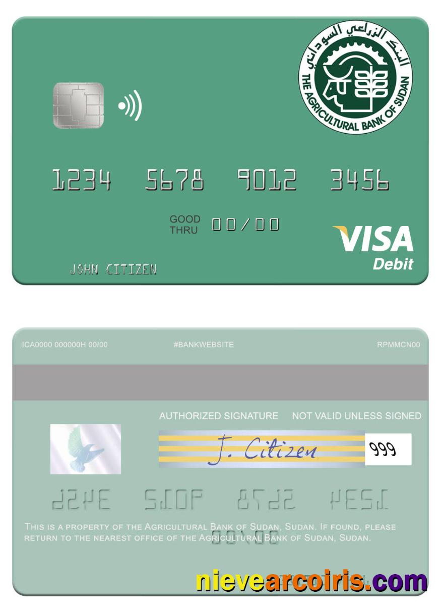 Sudan The Agricultural Bank of Sudan visa debit card